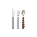 OYOY Mellow Cutlery - Pack of 3, CHOOSE COLOUR Pale Mint / Choko / Ice Blue