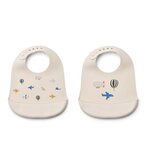 Liewood Tilda silicone bib 2-pack CHOOSE MODEL Aviator/Ecru
