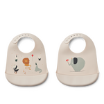 Liewood Tilda silicone bib 2-pack CHOOSE MODEL Circus/Sandy