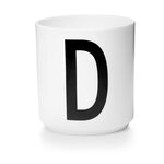 Design Letters porcelain cup A-Z, white D