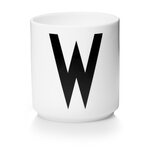 Design Letters porcelain cup A-Z, white W