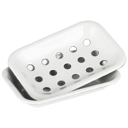 Ib Laursen emali saippua-alusta - VALITSE VÄRI Valkoinen/musta reunus