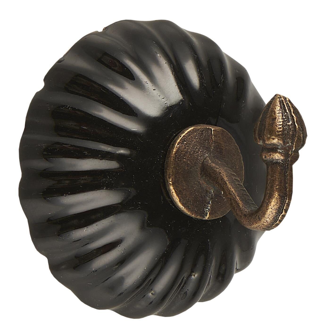 Ib Laursen Koukku keramiikka/metalli 4,5 X 5 cm VALITSE VÄRI Black/brass