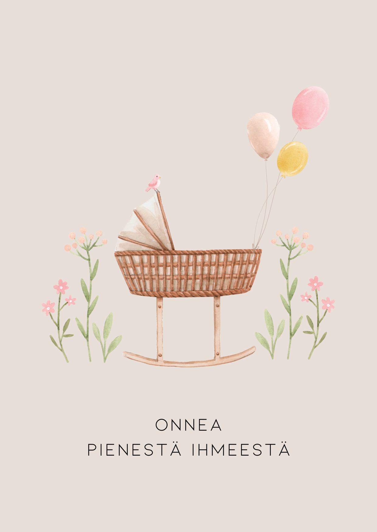 Onnea pienestä ihmeestä kortti - VALITSE VÄRI Vaaleanpunainen