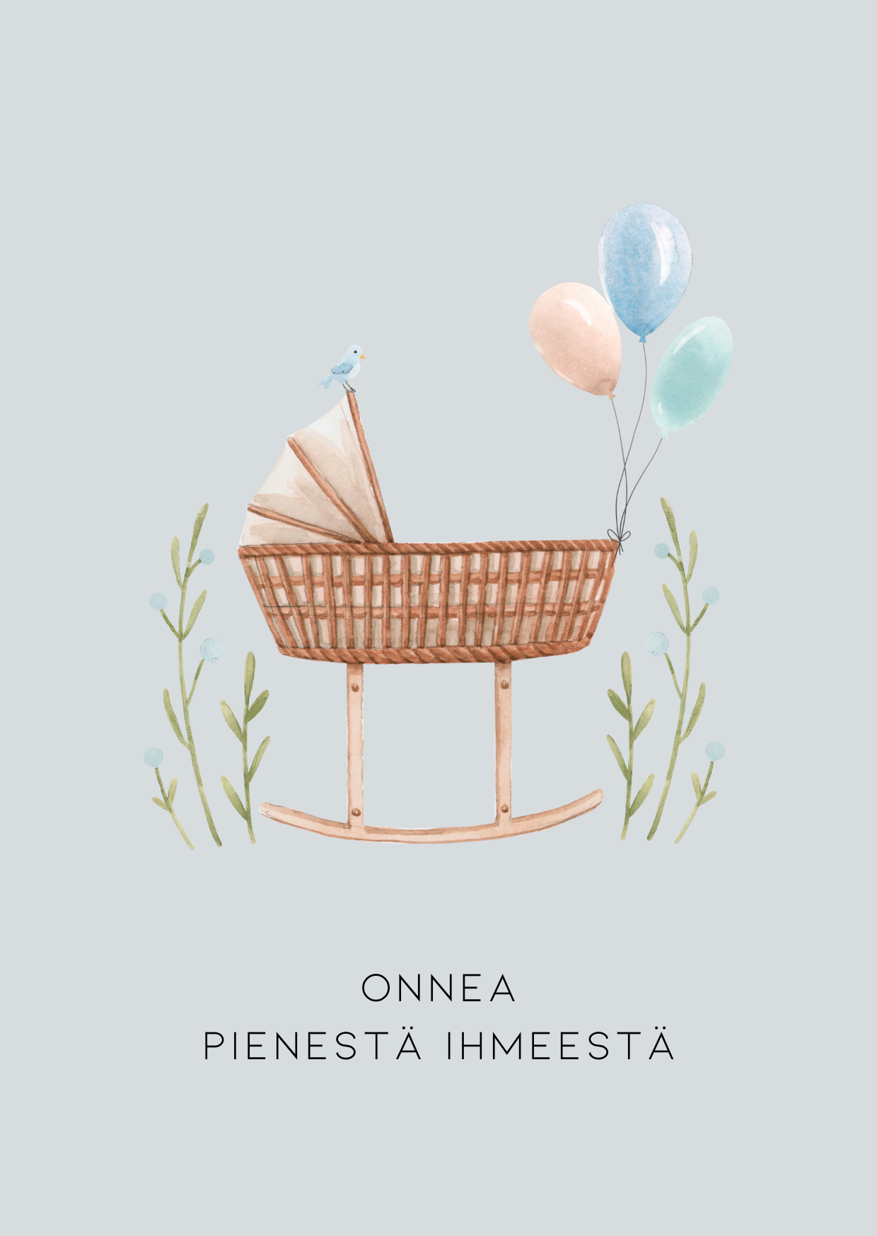Onnea pienestä ihmeestä kortti - VALITSE VÄRI Vaaleansininen