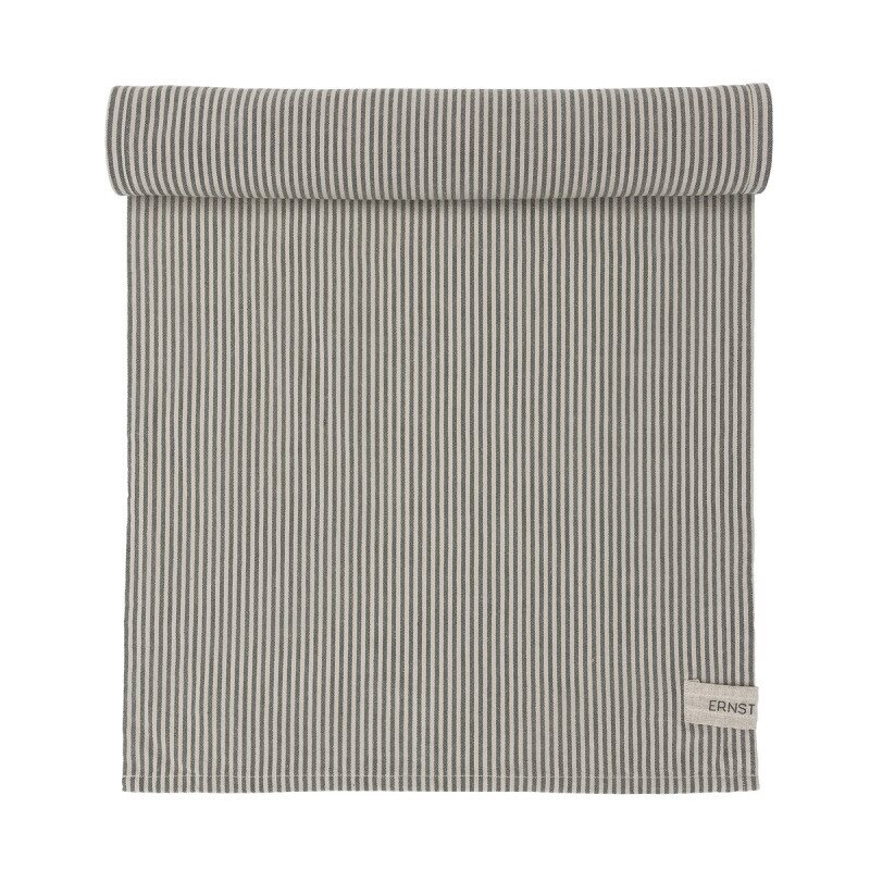 Ernst striped table runner green/beige CHOOSE LENGHT 45 x 150 cm