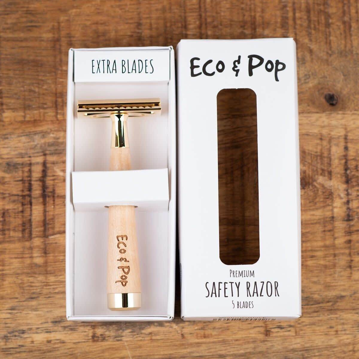 Eco & Pop Premium safety razor/shaver - VALITSE VÄRI Vaahtera/kulta