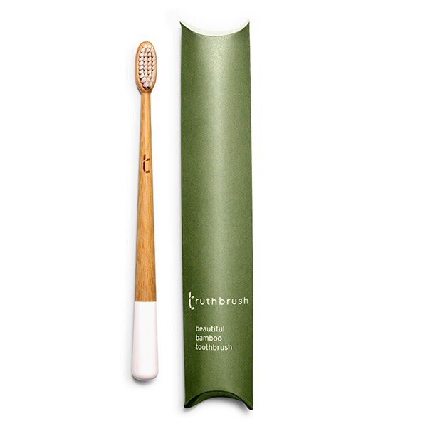 Truthbrush Bamboo tooth brush MEDIUM - CHOOSE COLOUR White