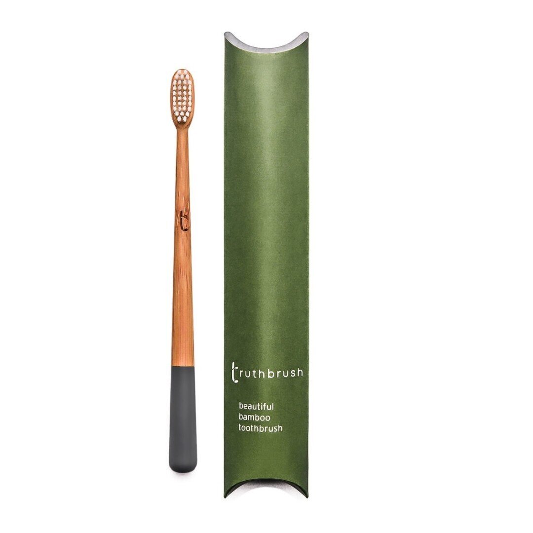 Truthbrush Bamboo tooth brush SOFT, white Grey
