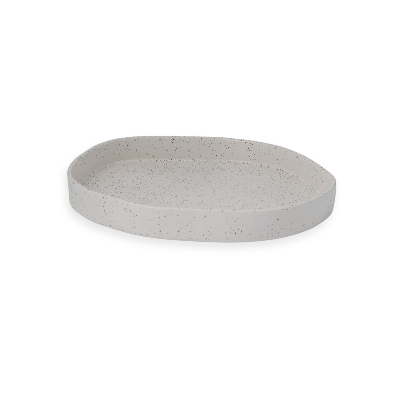 Storefactory Ekliden ceramic tray/plate 31 x 31 x 3 cm - CHOOSE COLOUR Vanilla/dots