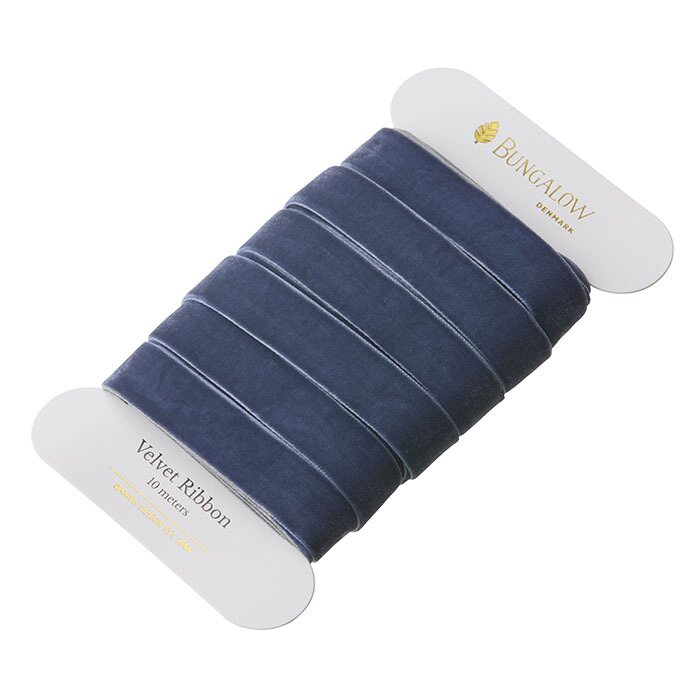 Bungalow Ribbon Velvet 16mm - CHOOSE COLOR Dusty Blue