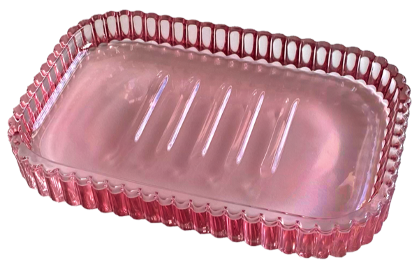 Sköna Ting lasinen saippua-alusta - VALITSE VÄRI Roosa