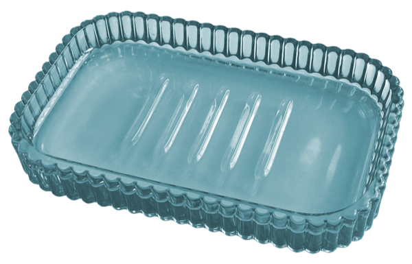 Sköna Ting lasinen saippua-alusta - VALITSE VÄRI Sininen