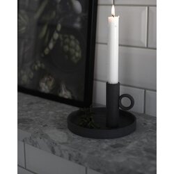 Storefactory Linde kynttilänjalka 16 x 11 cm, musta