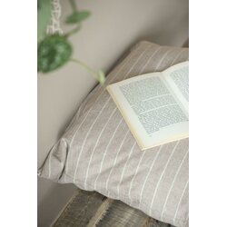 Ib Laursen Raidallinen tyynynpäällinen 50 x 50 cm, malva/beige