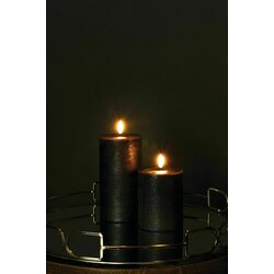 Uyuni Led-kynttilä rustiikki 7,8 x 10 cm, forest black