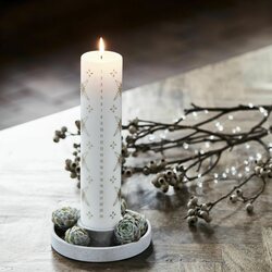 House Doctor calendar candle Shine 30 cm, white/gold