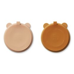 Liewood Stacy divider suction plate 2-pack, mustard/tuscany rose