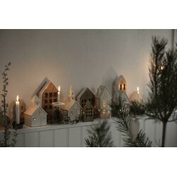 Ib Laursen Kirkko kynttilälyhty luonnonvalkoinen, 11 x 21 x 12,5 cm