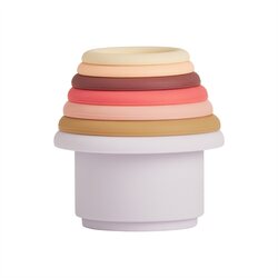 OYOY Tawa stacking cups, cherry red/vanilla