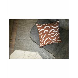 Fine Little Day Stim tyynynpäällinen 48 x 48 cm, terracotta/valkoinen