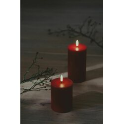 Uyuni Led-kynttilä rustiikki 7,8 x 10 cm, carmine red