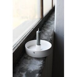 Storefactory Storm candle holder, white 15 x 4 cm