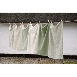 Ib Laursen Kitchen towel Otto 50 x 70 cm, off white/green