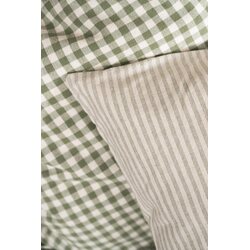 Ib Laursen Cushion cover Otto off white w/thin green stripes 50 x 50 cm