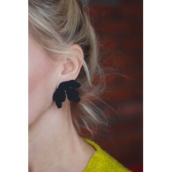 Littlebit Design Repovesi stud earring matte black, 45 mm