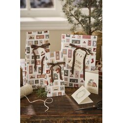 Ib Laursen Gift bag Christmas stamps S 12x30,5x7 cm