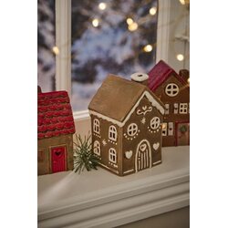 Ib Laursen House f/tealight Gingerbread with arched door, 8,2 x 15,5 x 10 cm