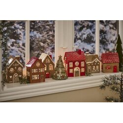 Ib Laursen House f/tealight Gingerbread with arched door, 8,2 x 15,5 x 10 cm