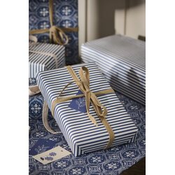 Ib Laursen Blue stripes lahjapaperi 52,5 cm x 2 m