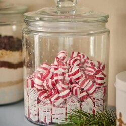 Ib Laursen Glass jar with lid Christmas town 1,9 l