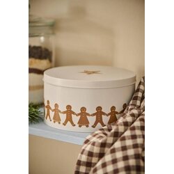 Ib Laursen Metal jar with lid gingerbread , round