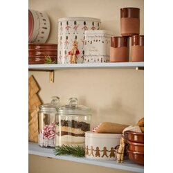 Ib Laursen Metal jar with lid gingerbread , round