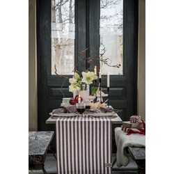 Ernst striped table runner wide stripes red/white CHOOSE LENGHT