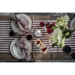 Ernst striped table runner wide stripes red/white CHOOSE LENGHT