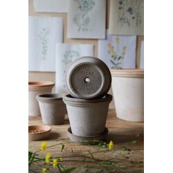 Bergs Potter Flora pot raw terracotta grey CHOOSE SIZE