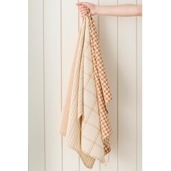 Ib Laursen Matilde kitchen towel 50 x 70 cm, cinnamon/white