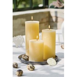 Ib Laursen Pillar candle rustic 6,8 x 10 cm, lemonade