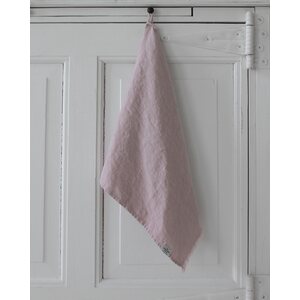 Heaven Linen Käsi/keittiöpyyhe hapsuilla 45 x 90 cm, utuinen roosa