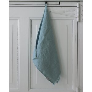Heaven Linen Käsi/keittiöpyyhe hapsuilla 45 x 90 cm, meren turkoosi