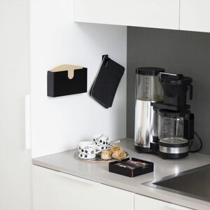 Miiko Design Servettiteline 13,5 x 13,5 x 3,5cm, musta/musta hihna