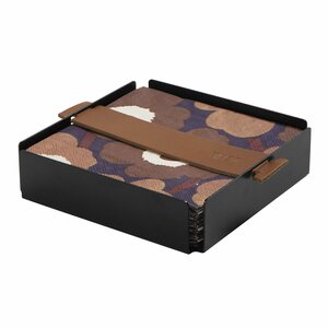 Miiko Design Servettiteline 13,5 x 13,5 x 3,5cm, musta/ruskea hihna