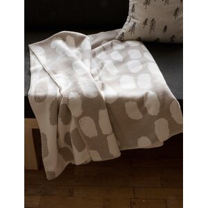 Fine Little Day Dots torkkupeitto 140 x 180 cm, hiekka/valkoinen