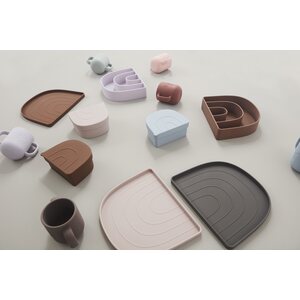 OYOY Rainbow plate and bowl, choco/vanilla
