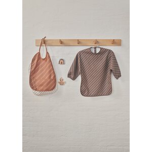 OYOY Ruokalappu raidallinen 2 kpl/pkt vaalea/caramel