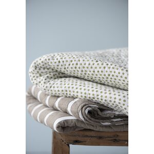 Ib Laursen Tikattu torkkupeitto 130 x 180 cm, beige/musta/valkoinen